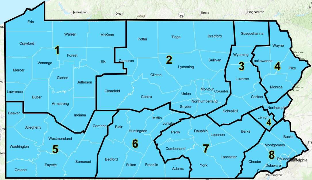 Conservation District Field Representatives Map