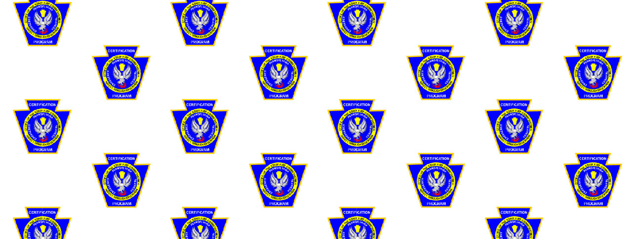 Pattern of the bright blue, yellow, and red keystone decal.