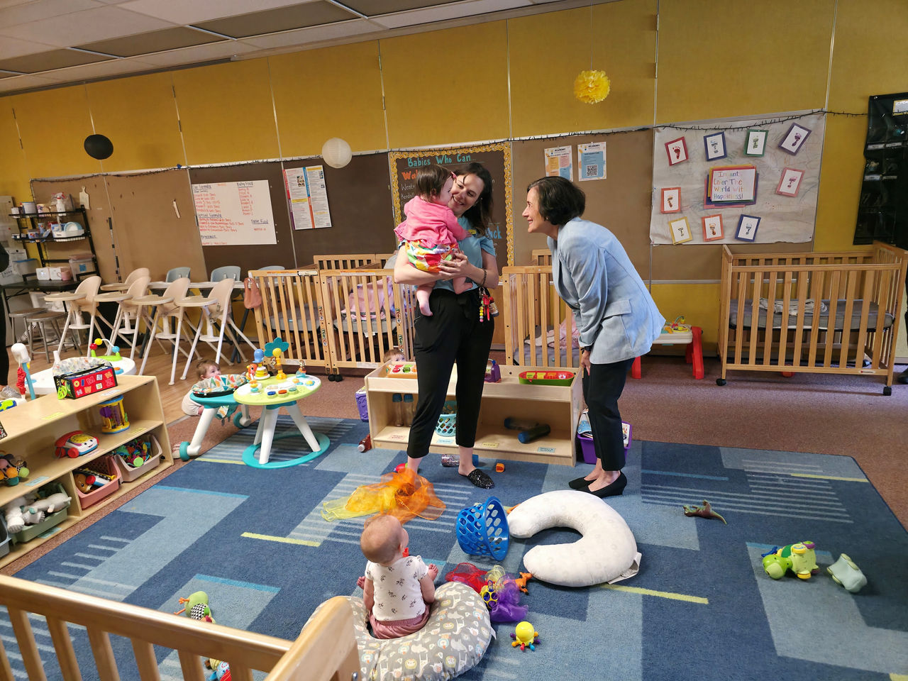 PA DHS Secretary Dr. Val Arkoosh visits with staff and children at Altoona child care center