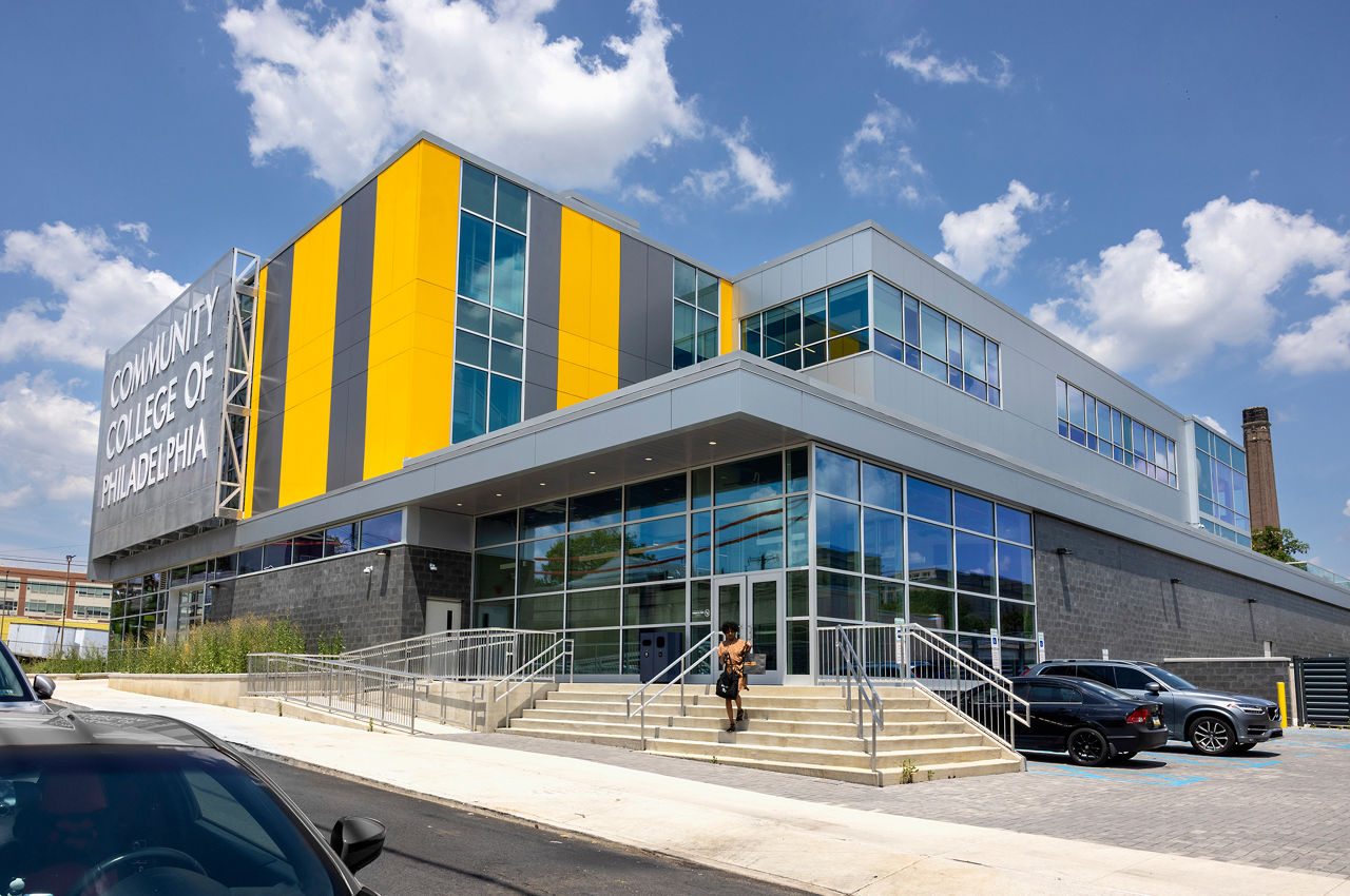 Exterior view of Community College of Philadelphia's Career Advanced Technology Center