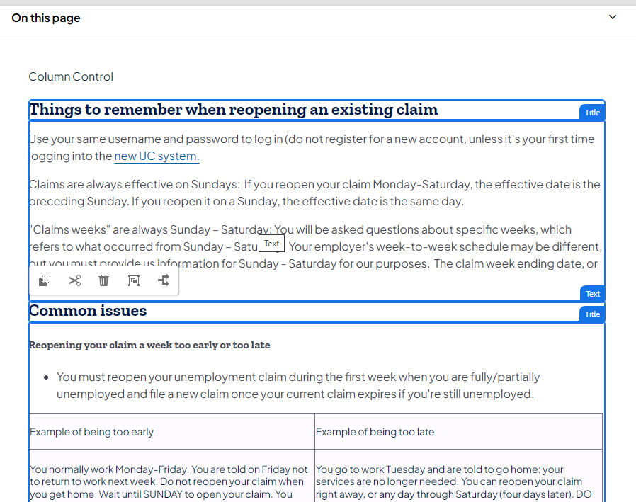 Two Title components and one Text component selected for the author to copy.