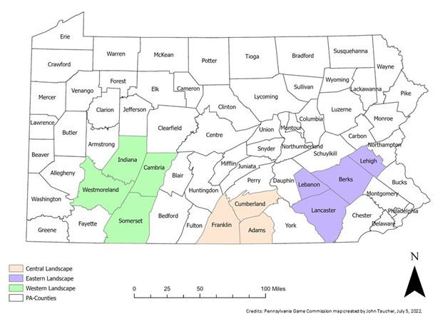 county map with regions