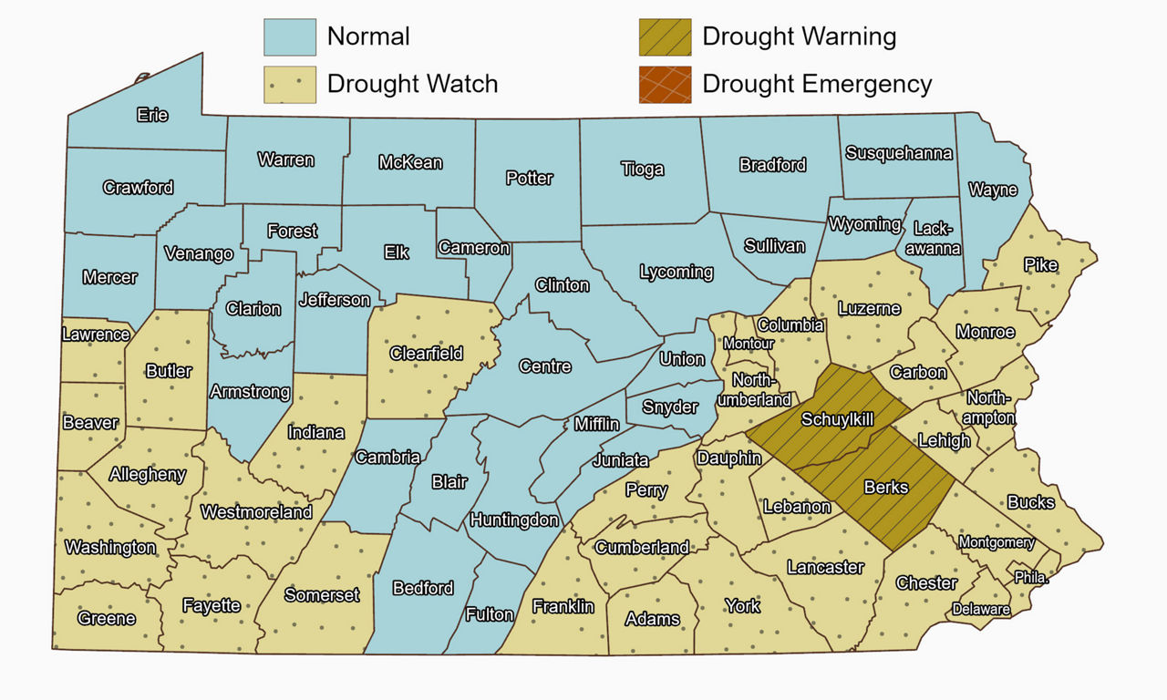 County Drought Status Map