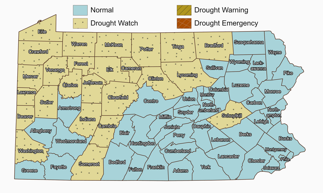 County Drought Status Map