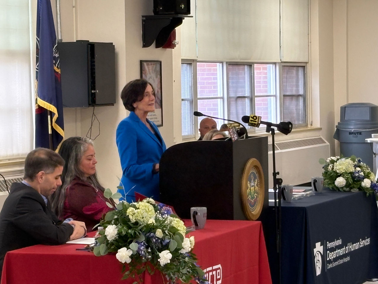 PA DHS Secretary Val Arkoosh speaks at clinical agreement signing event with IUP at Clarks Summit State Hospital