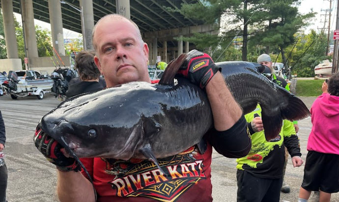 David Taylor, Jr., holds his Pennsylvania State Record Channel Catfish