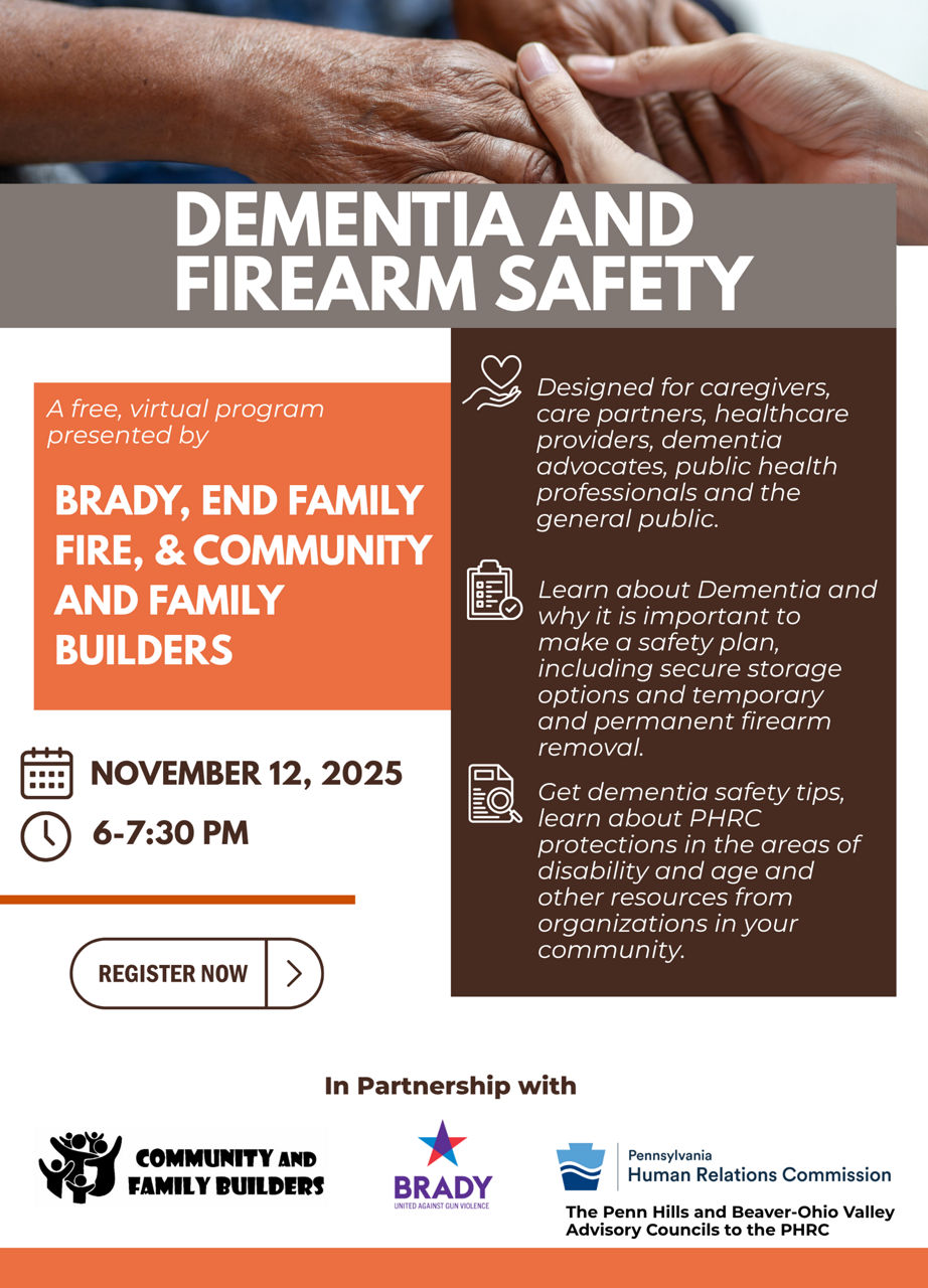 Flyer for Dementia and Firearm Safety
