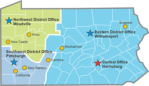 DEP Oil and Gas Program Office Map