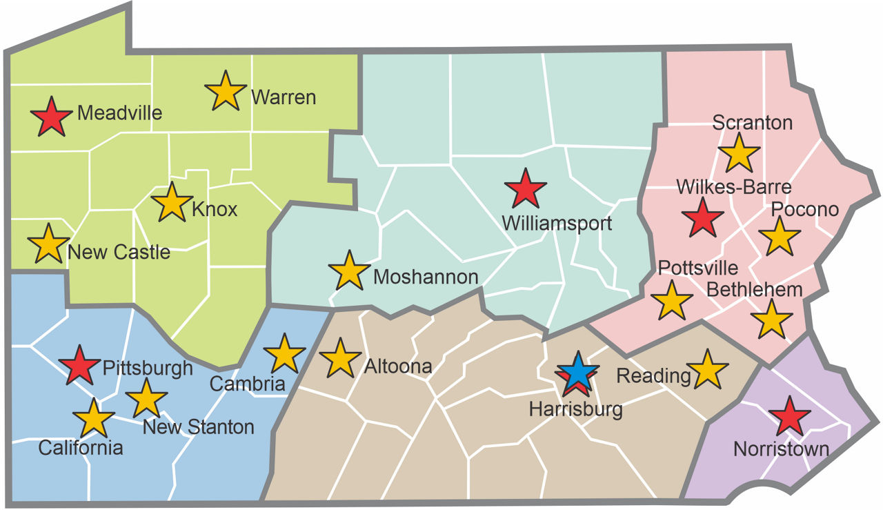 DEP Regional Office Map