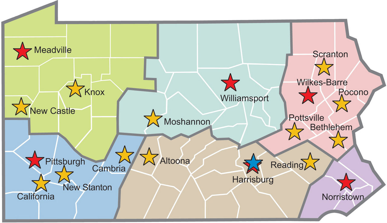 DEP Regional Office Map