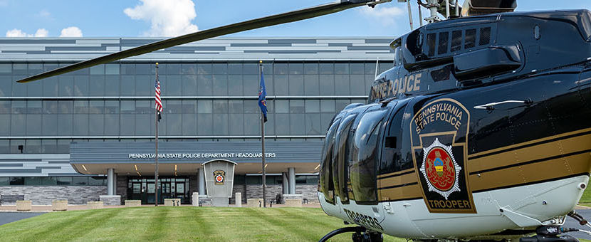 PSP helicopter at department headquarters
