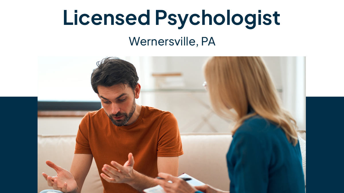 A licensed psychologist helping a patient.