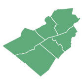 Map outlining the counties in PennDOT District 5