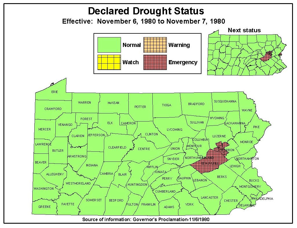 Drought Status Map History, 1980 - Present