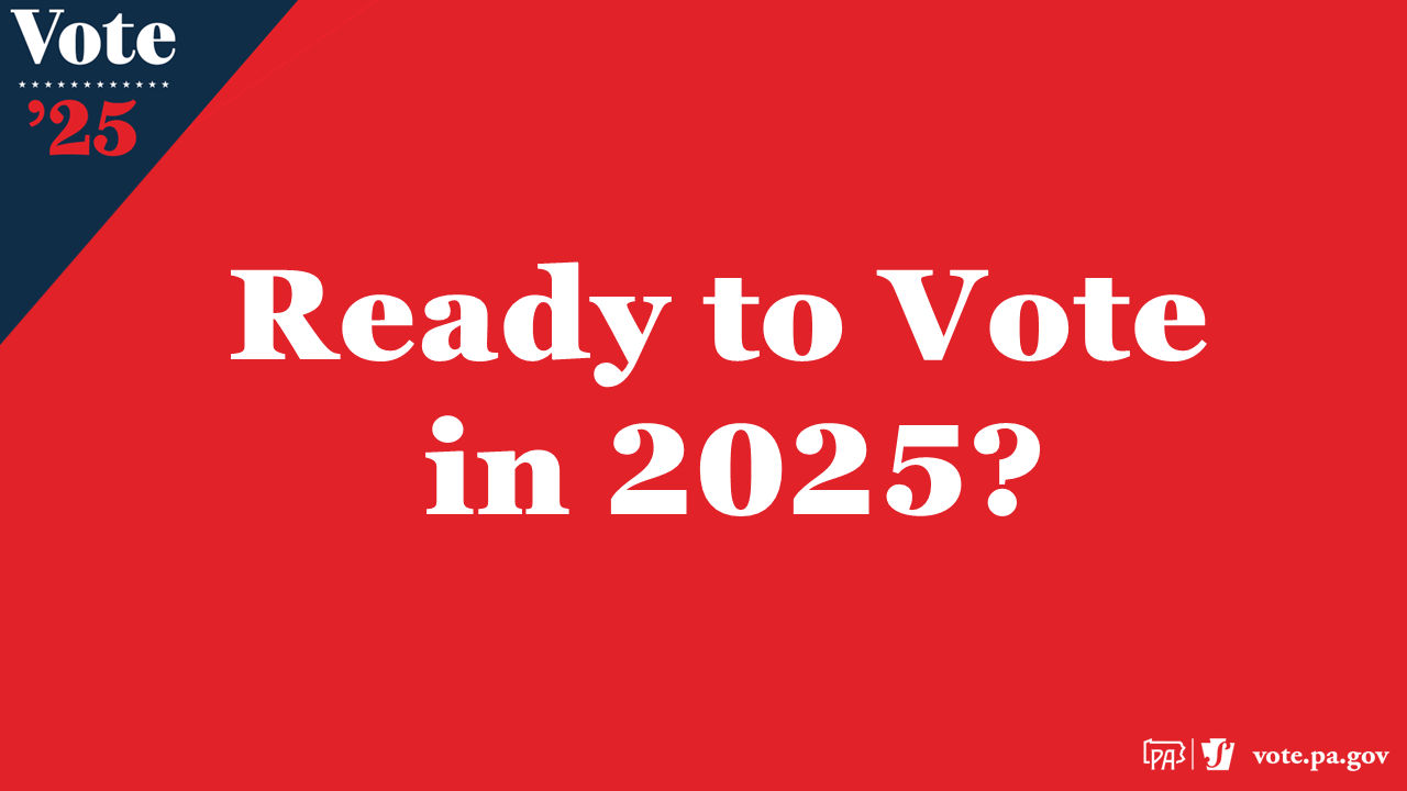 First slide of PowerPoint that says "Are you ready to vote in 2025?"