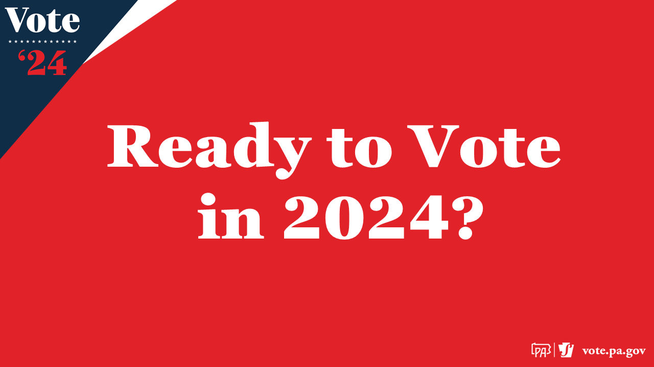 First slide of PowerPoint that says "Are you ready to vote in 2024?"