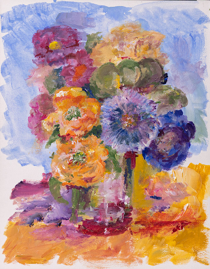 flowers in a vase - a still life