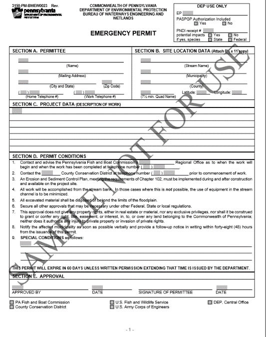 Emergency Permit Form