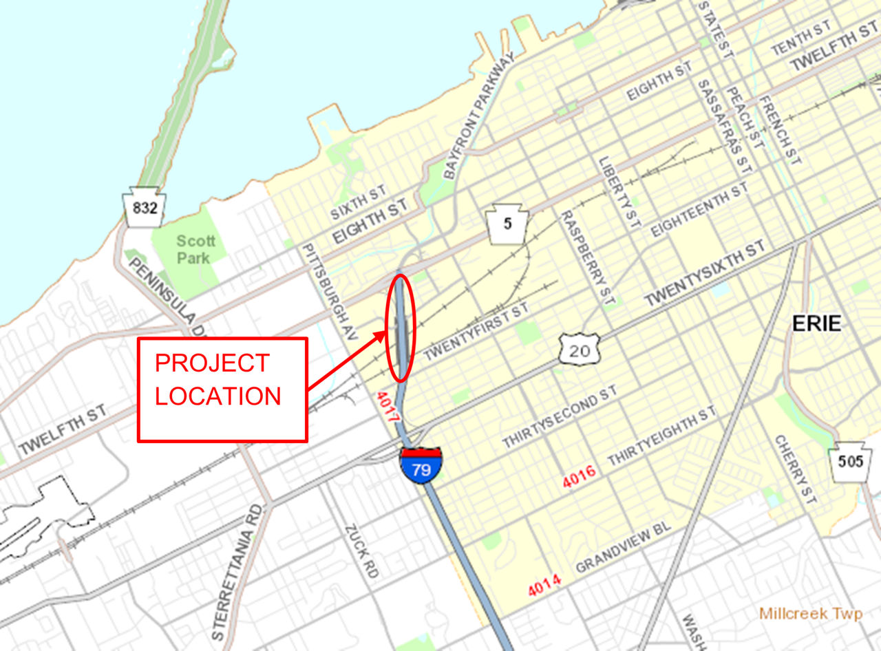 Route 408 Bridge Replacement project location map