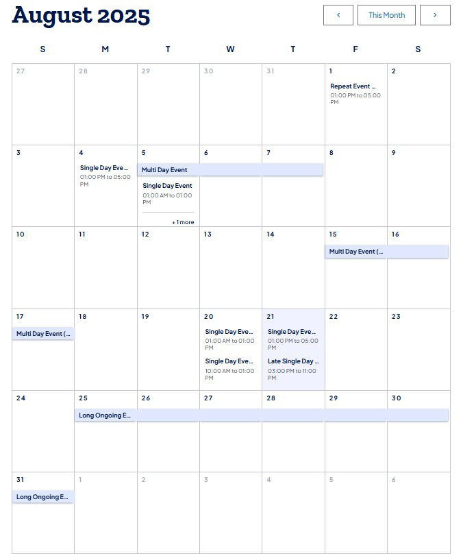Event calendar step 5