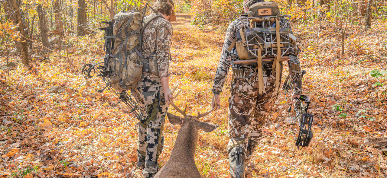 hunter pulling their deer harvest