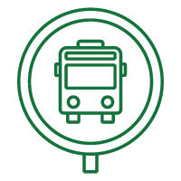 illustration of a bus inside a magnifying glass