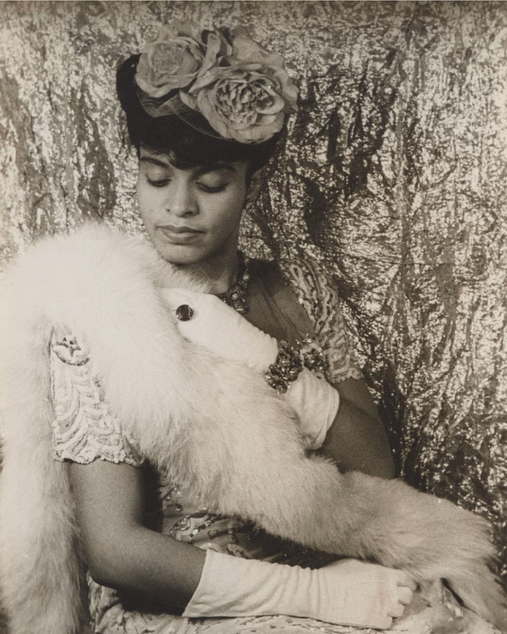 Vintage portrait of woman in elegant attire