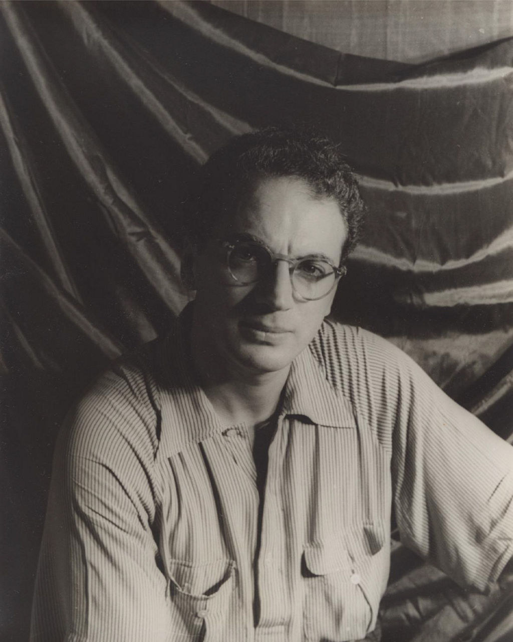 Vintage portrait of person in striped shirt