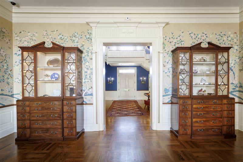 Two governor's gift cabinets in the Residence