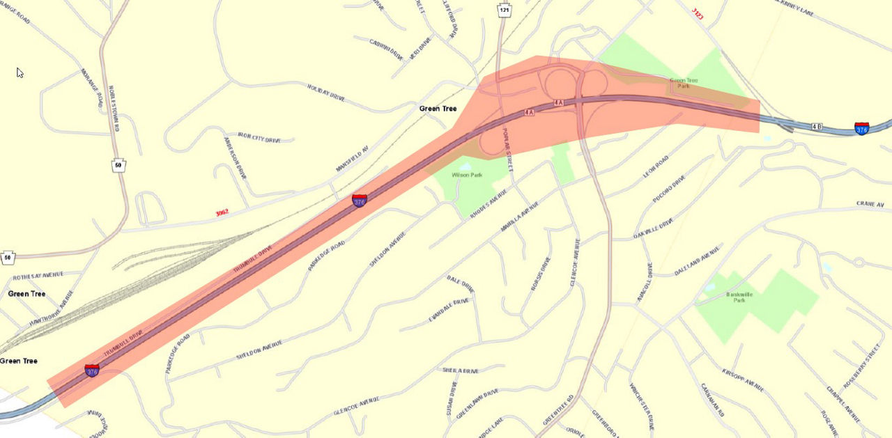 Greentree Interchange Project Location Map