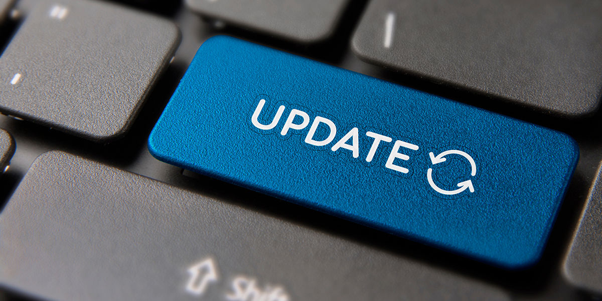 A keyboard button that says "update"