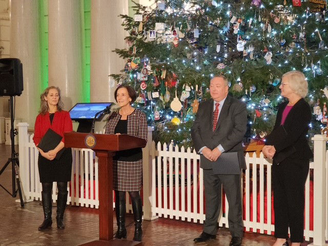  Leadership from the Shapiro Administration today came together at the Capitol Christmas tree to remind Pennsylvanians of resources that are available to support them during the holiday season and into the new year.