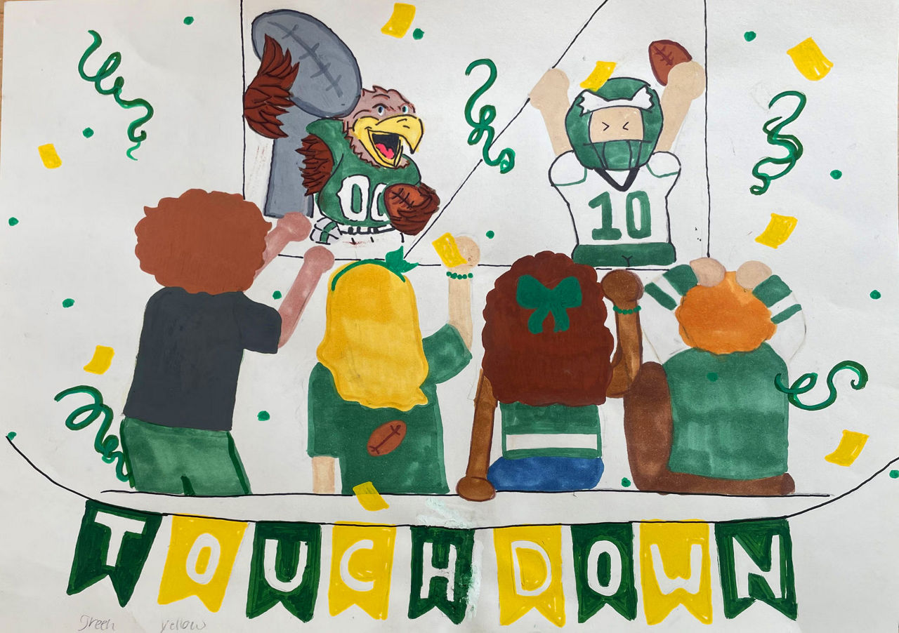 Football game artwork by Le'Aysha Lewis-Scipio