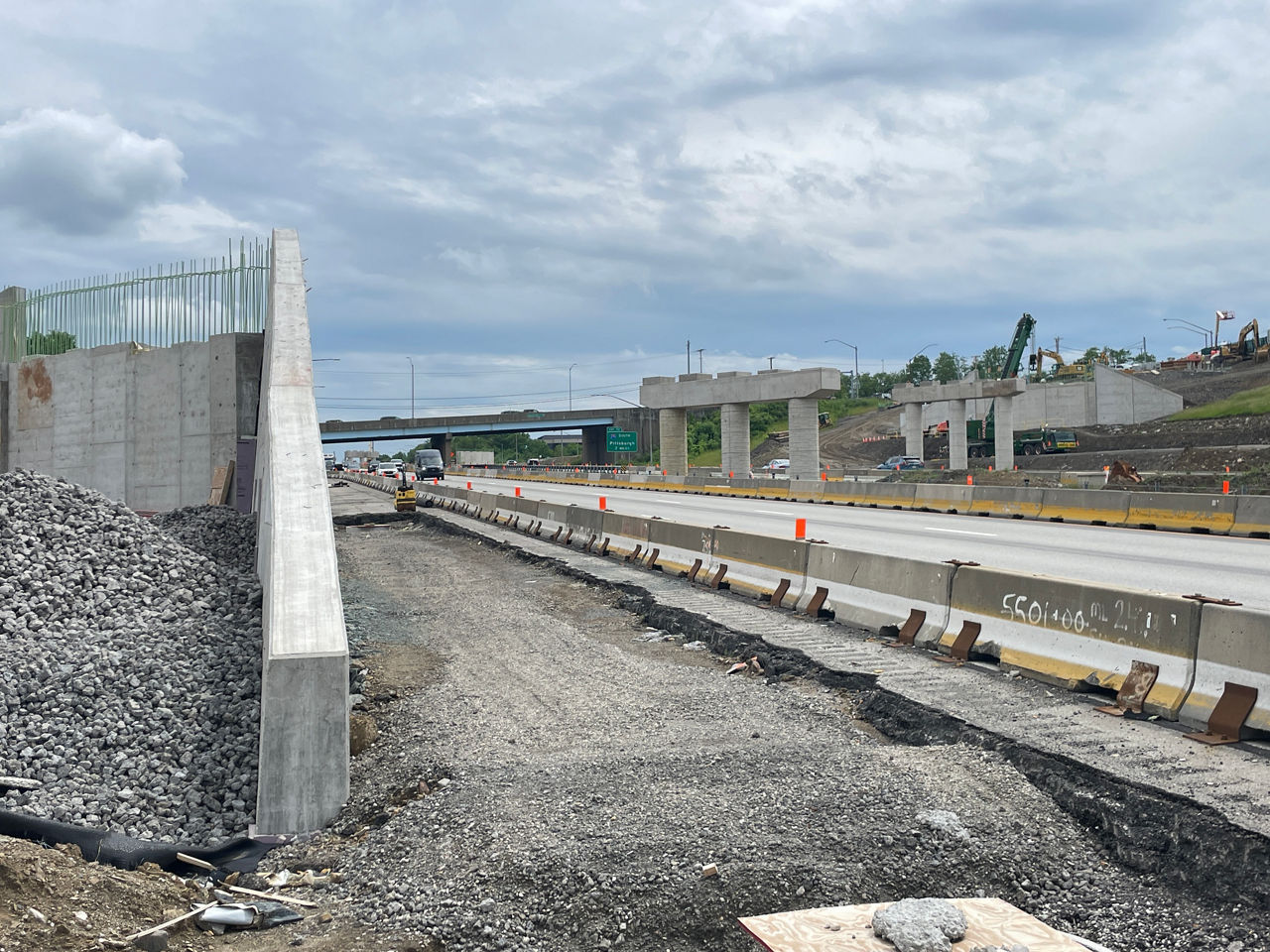 Picture of piers prior to beam placement