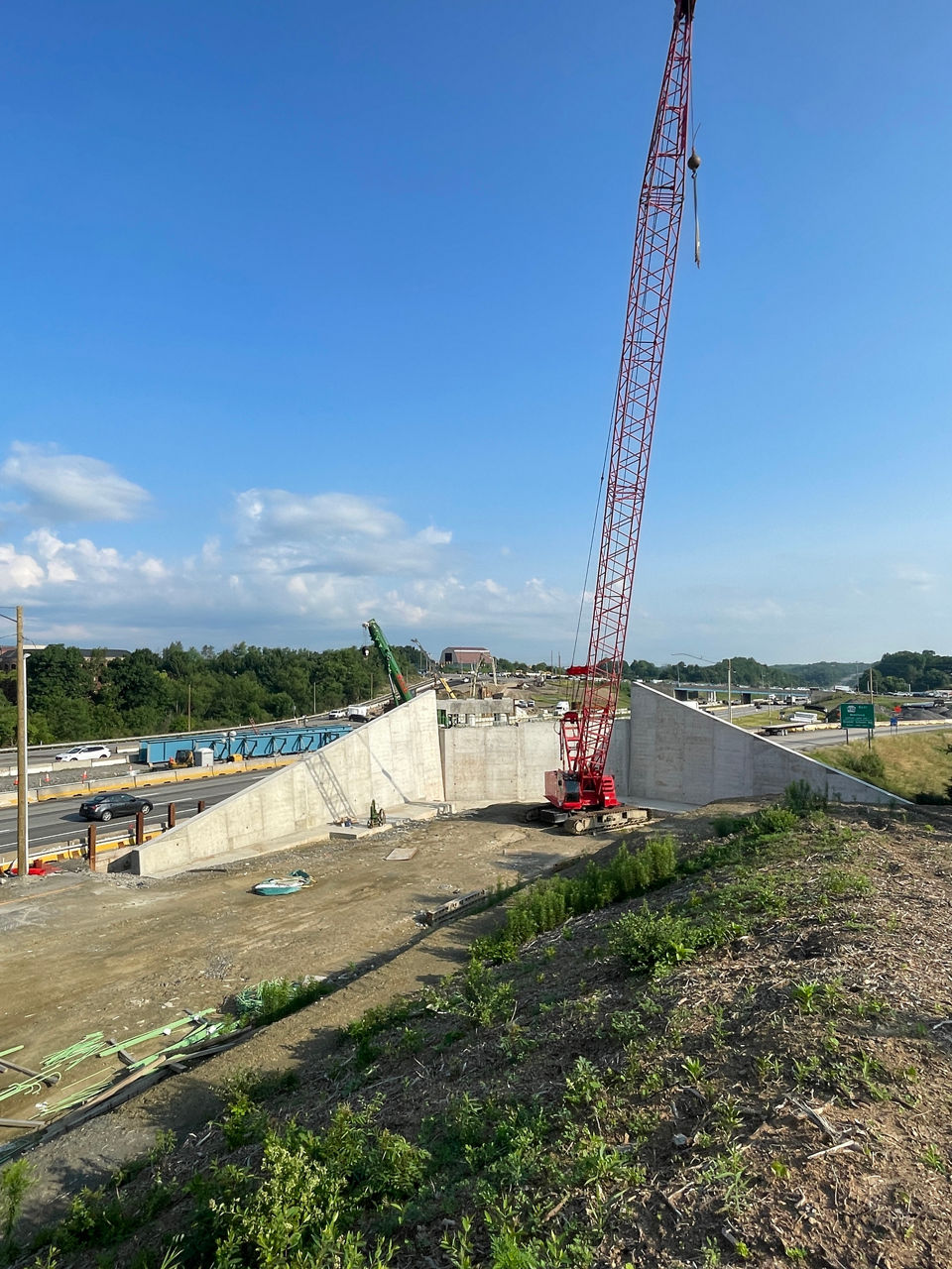 Crane working on new off-ramp