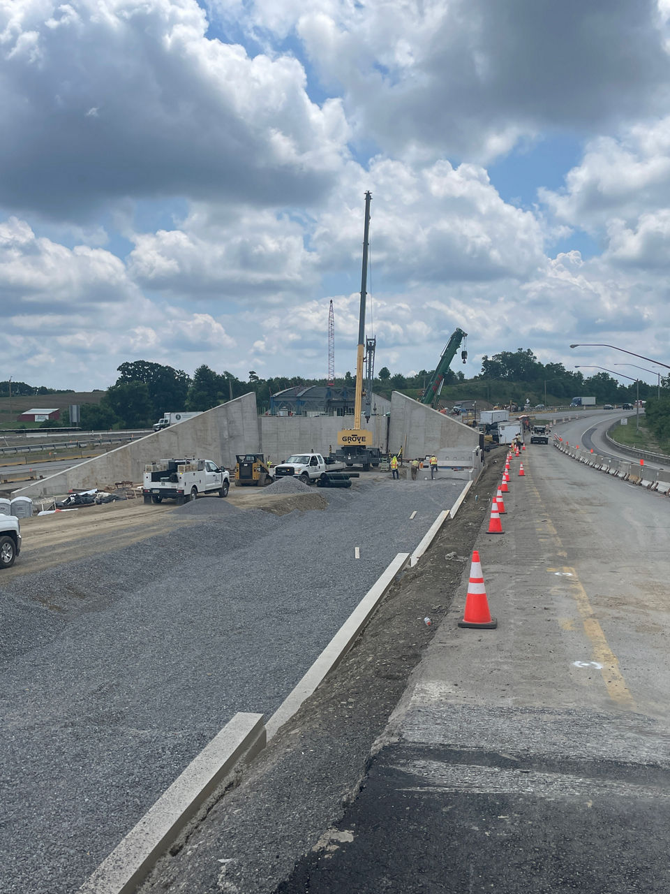 Crane on new off-ramp