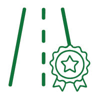 Illustration of a road with a star award on it