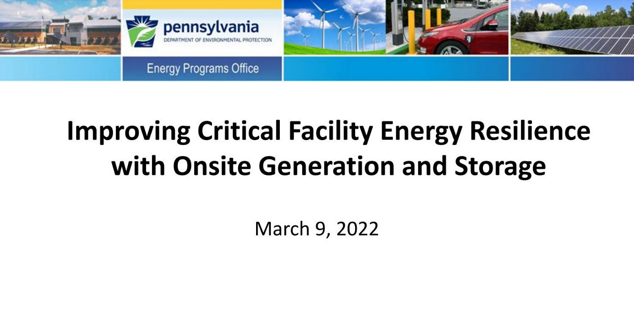 Improving Critical Facility Energy Resilience with Onsite Generation and Storage Webinar