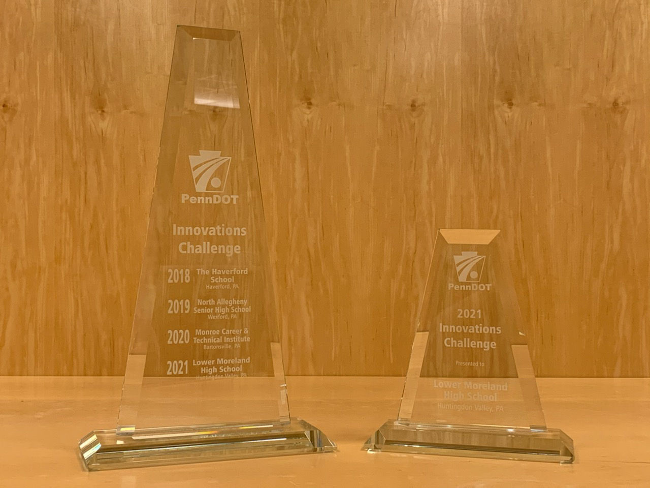 PennDOT Innovations Challenge Travelling Trophy and Leave-Behind Trophy.