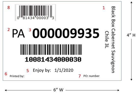4" x 6" labeling example