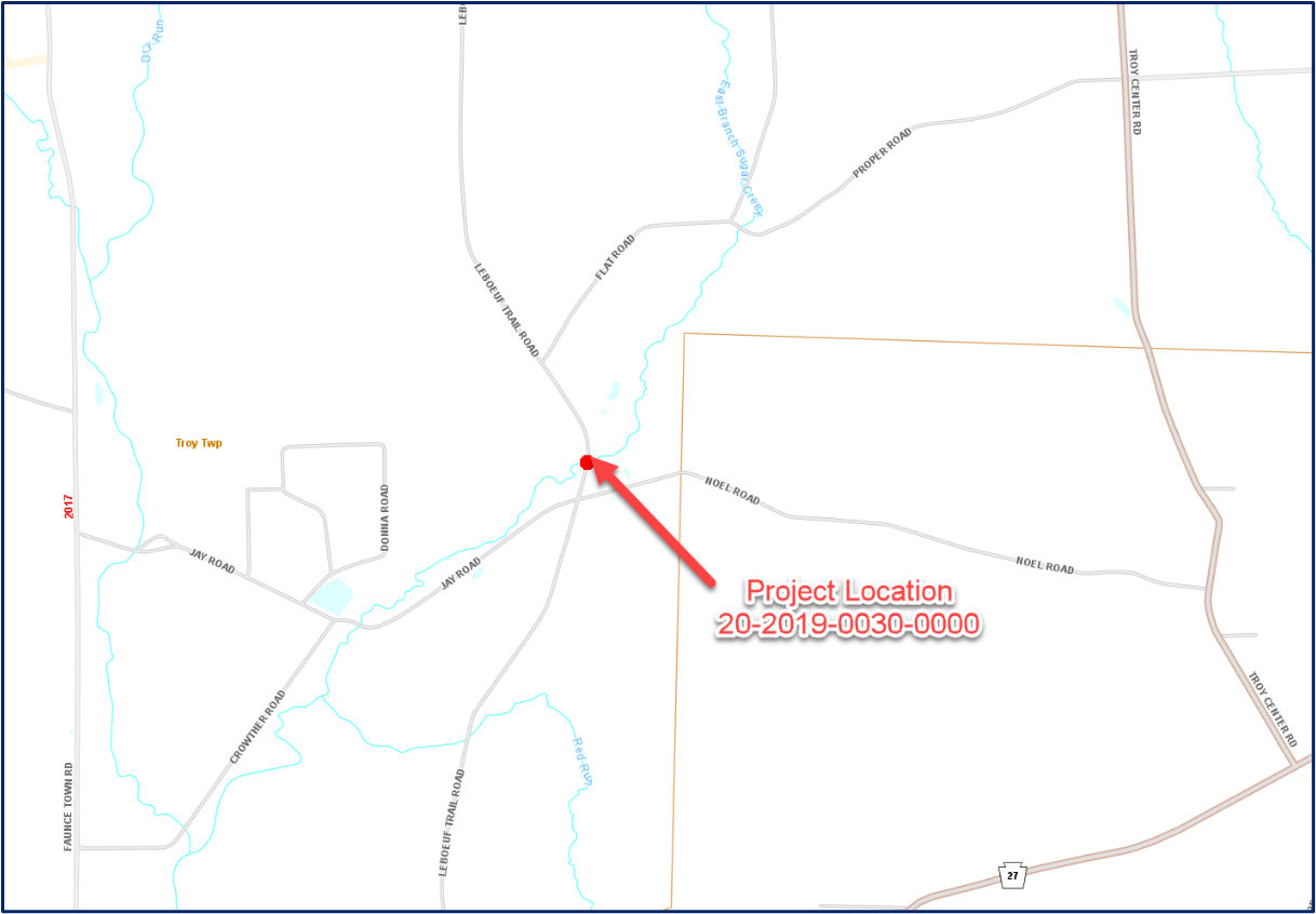 Leboeuf Trail Road Bridge Map