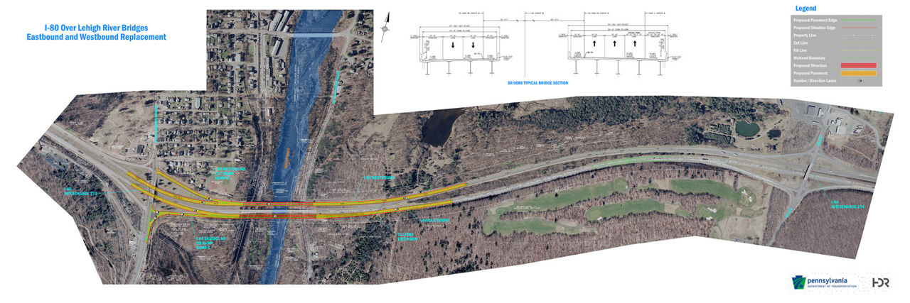 I-80 over Lehigh River Bridges Design Plan