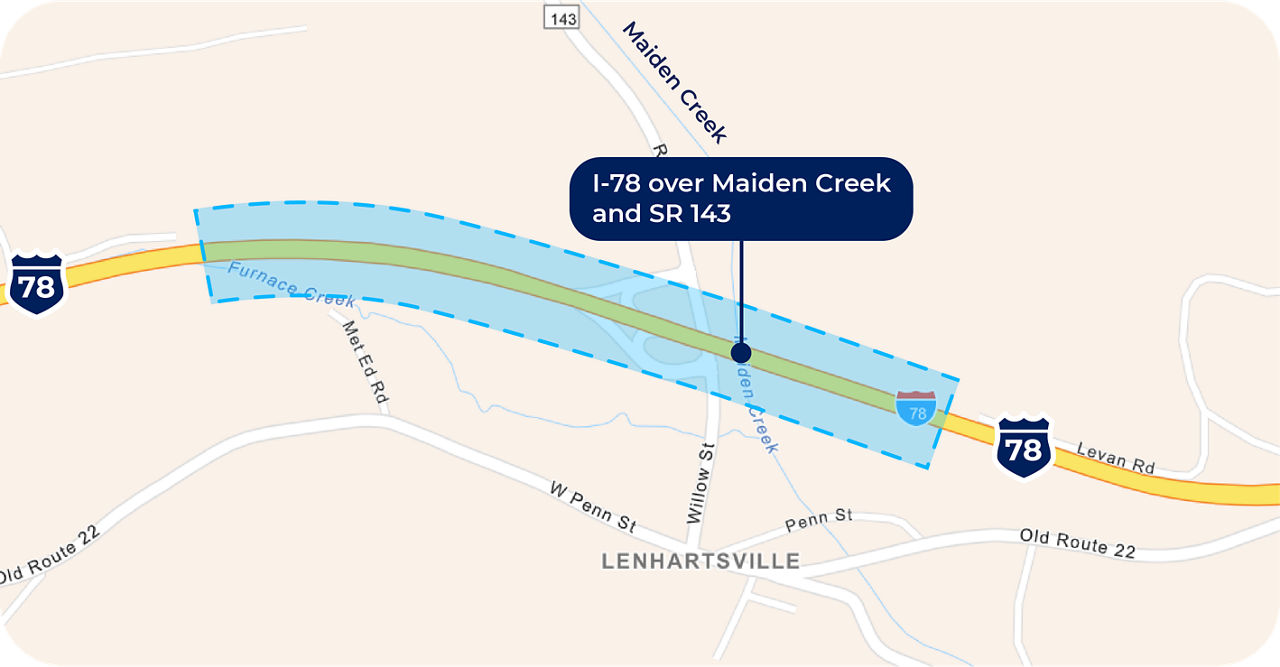 Lenhartsville Bridge Study Area Map