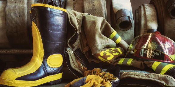 Firefighter equipment organized together