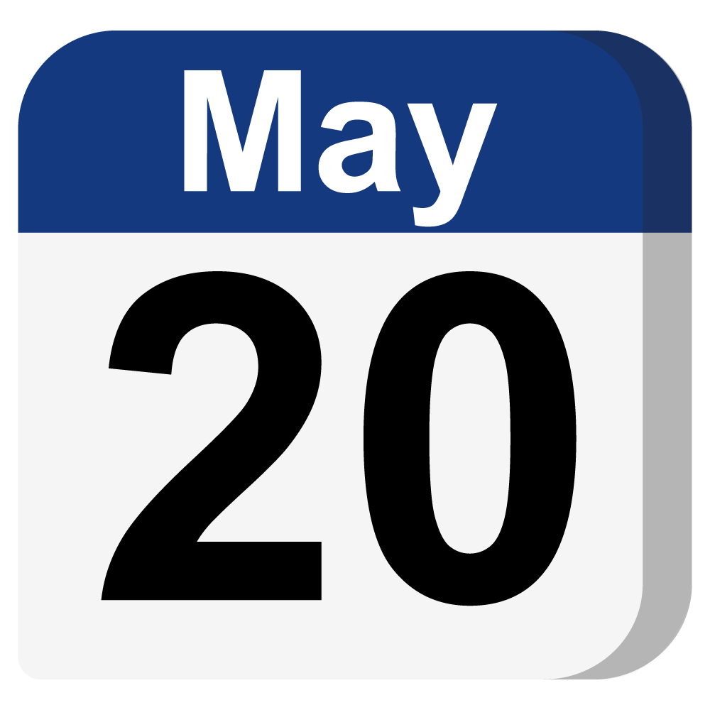 Calendar that shows May 20