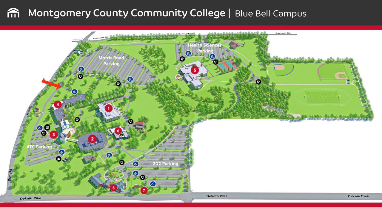 Map of Montgomery County Community College