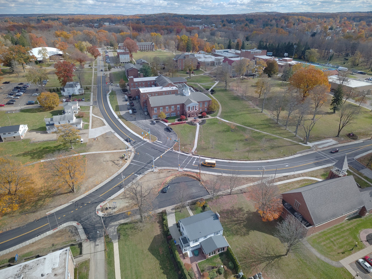 Mercer Co Routes 18 and 58 project aerial view photo