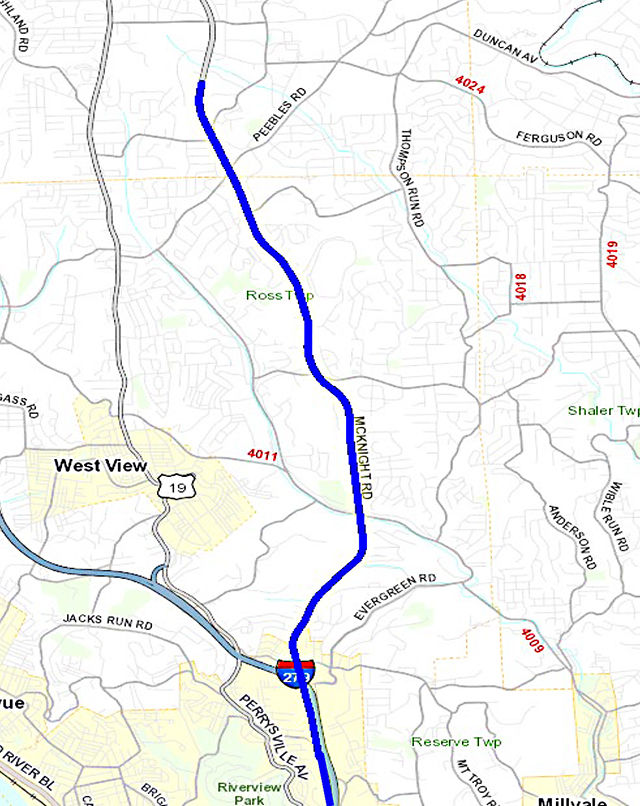 McKnight Road Project Location Map