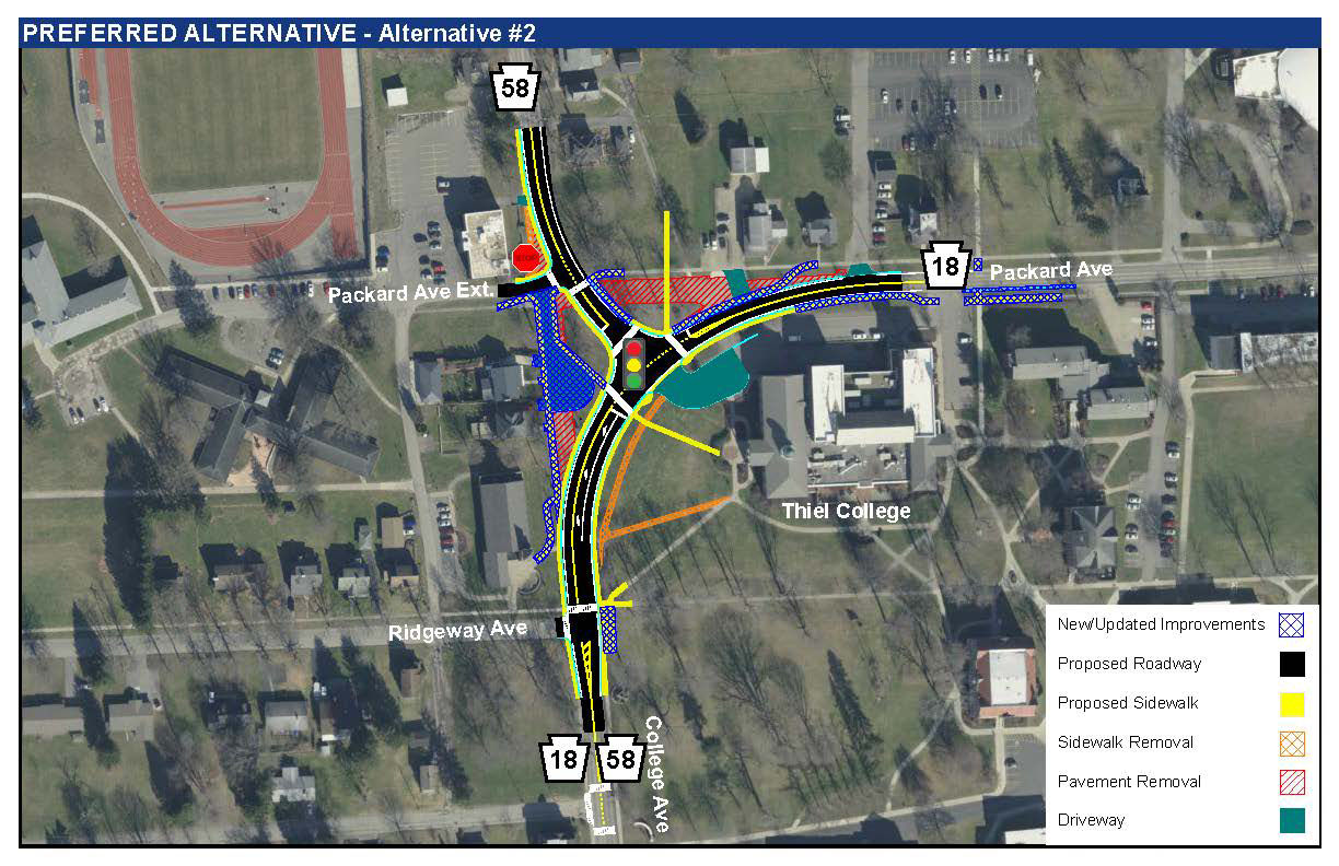 Mercer Co Routes 18 and 58 project map