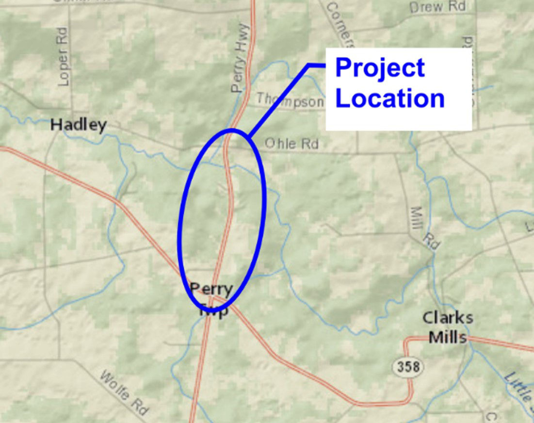 Route 19 Bridge Replacement project location map